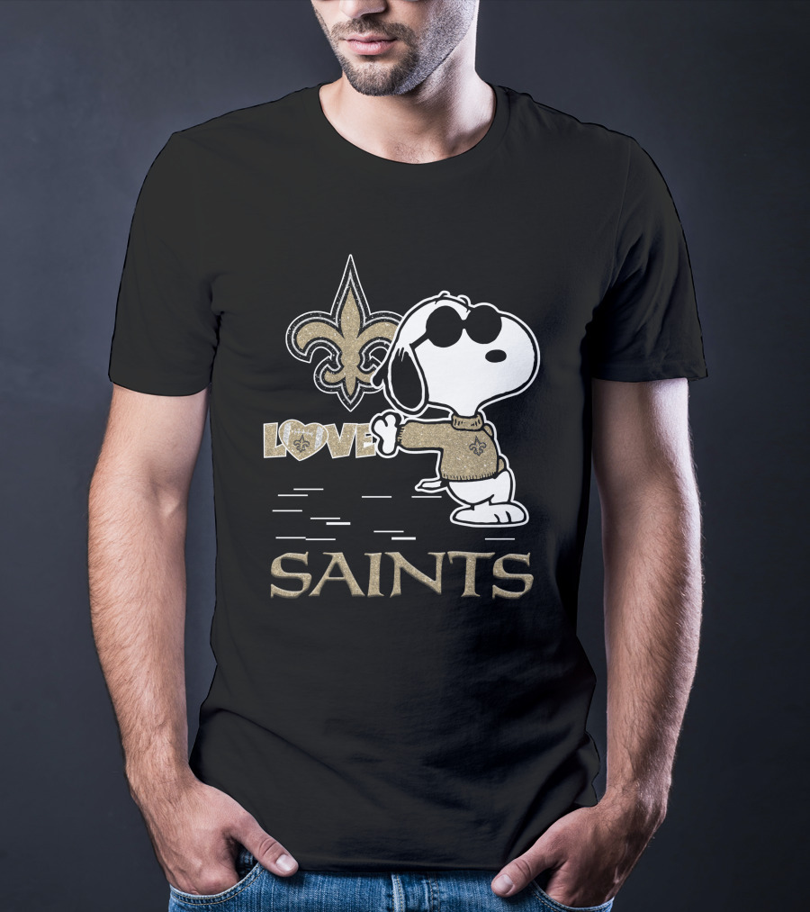 Snoopy Love New Orleans Saints Fleur-de-Lis T-Shirt