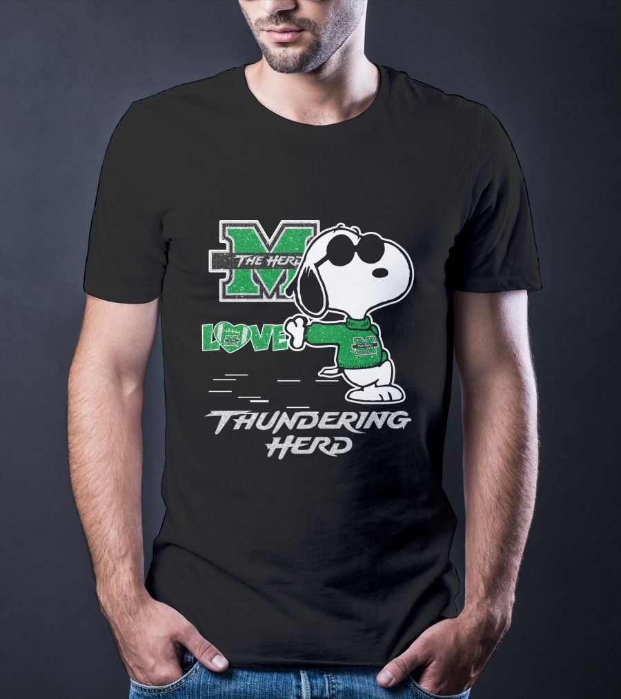 Snoopy Love Marshall The Herd Thundering Herd T-Shirt