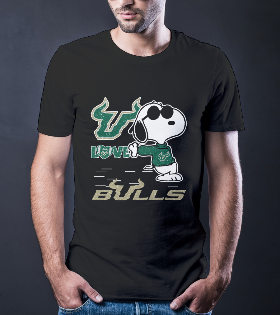 Snoopy Love Bull Horns Bulls T-Shirt