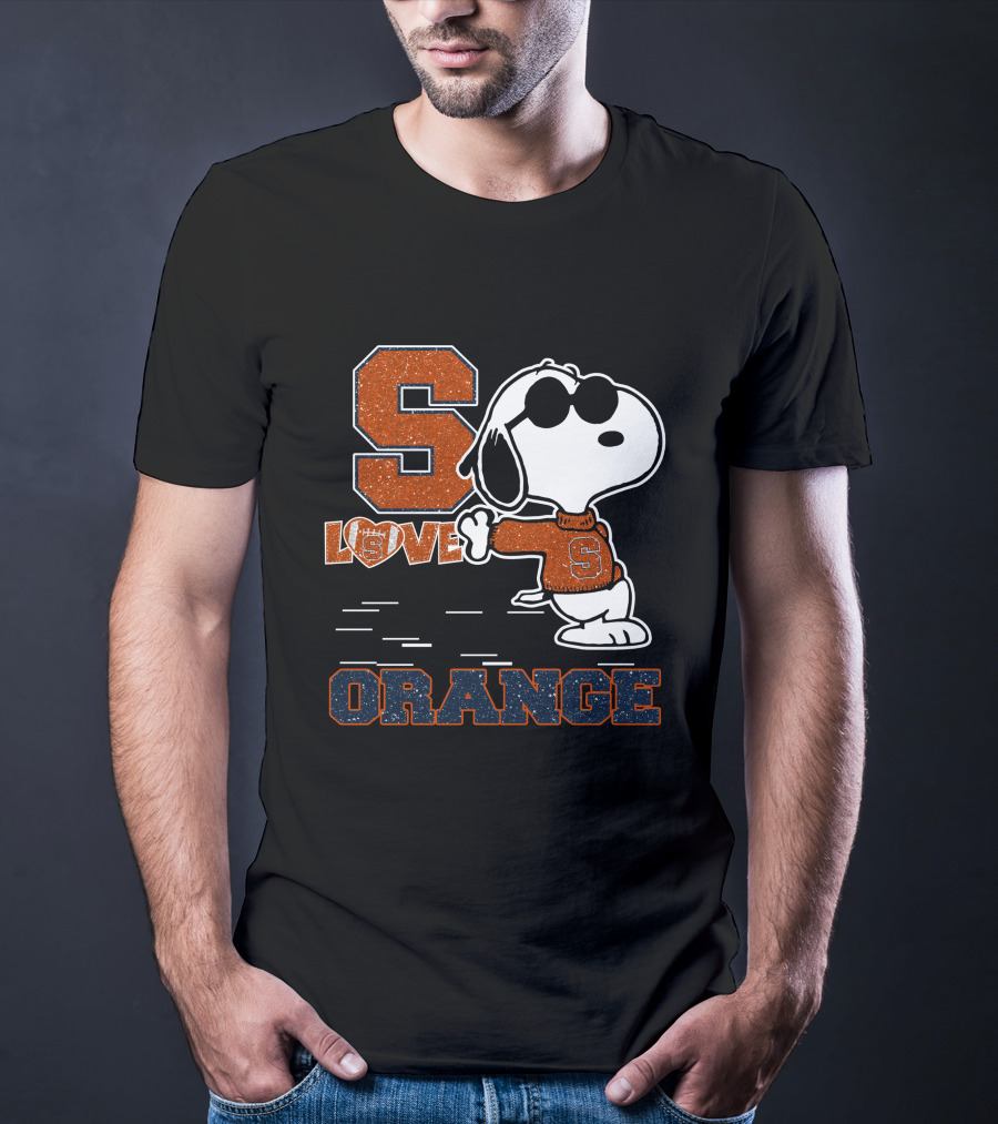 Snoopy Love Syracuse Orange Football T-Shirt