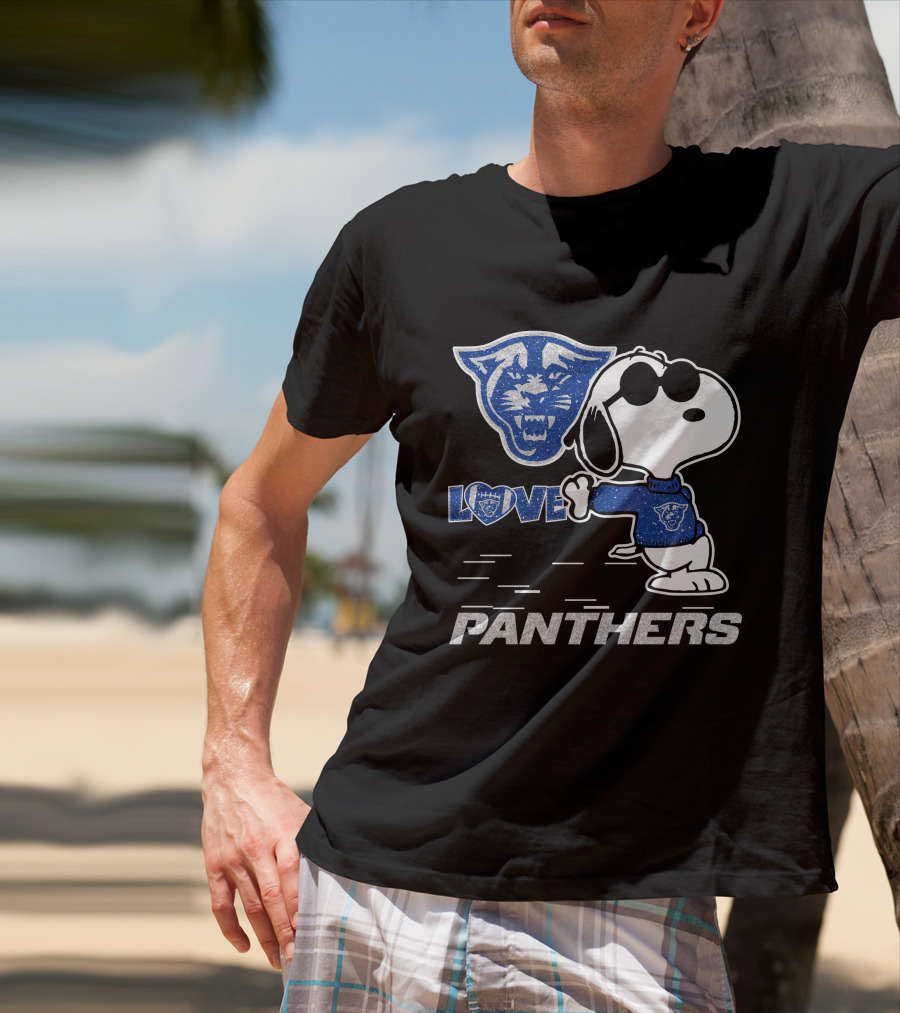 Snoopy Love Georgia State Panthers Football Fan Gear T-Shirt