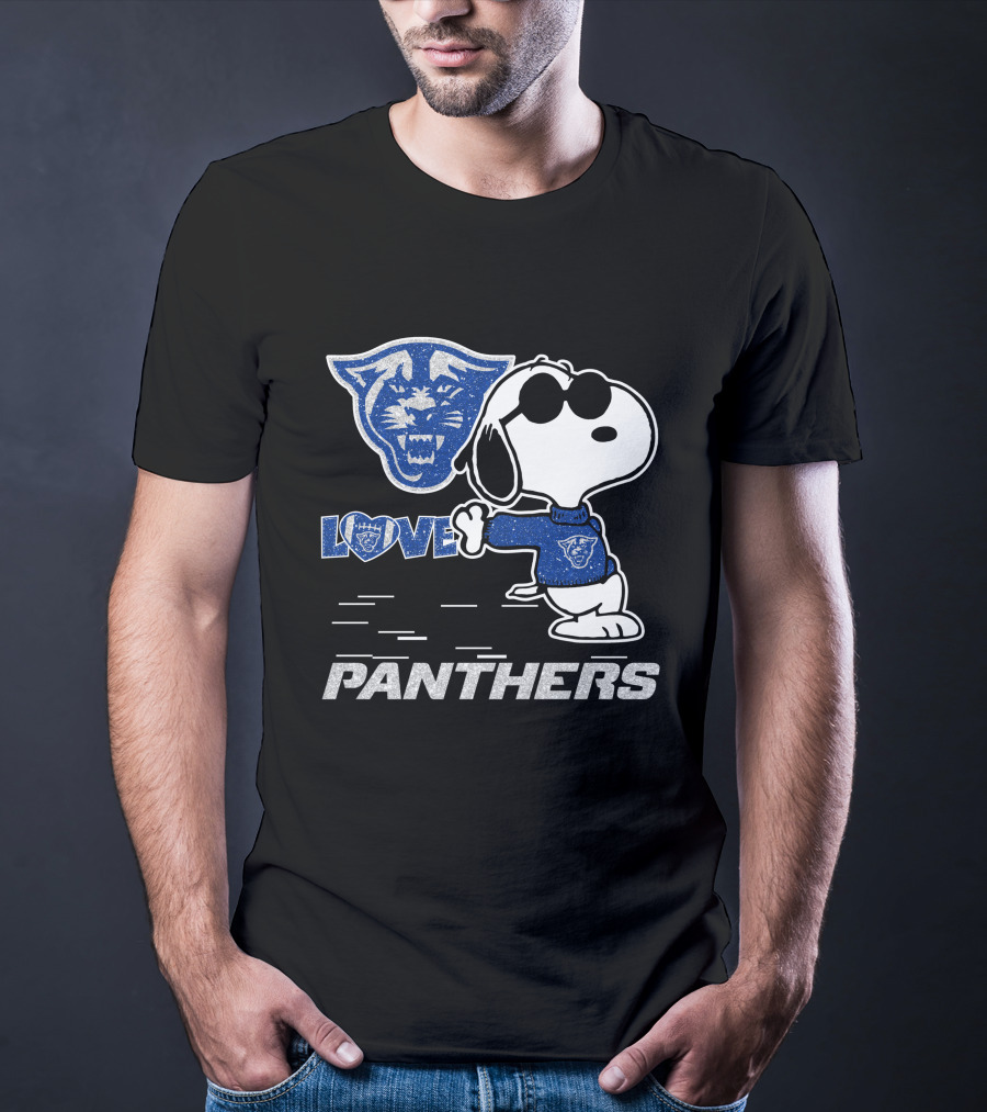 Snoopy Love Georgia State Panthers Football Fan Gear T-Shirt