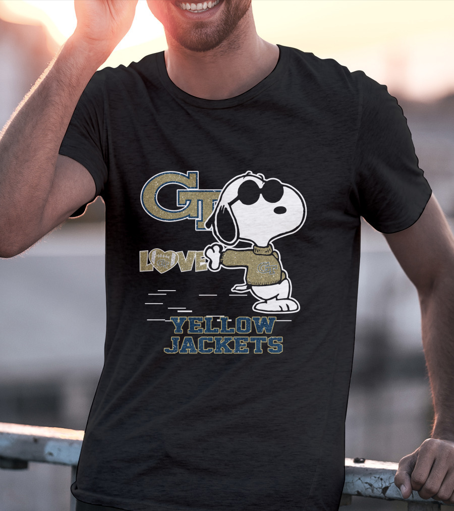 GT Snoopy Love Georgia Tech Yellow Jackets T-Shirt