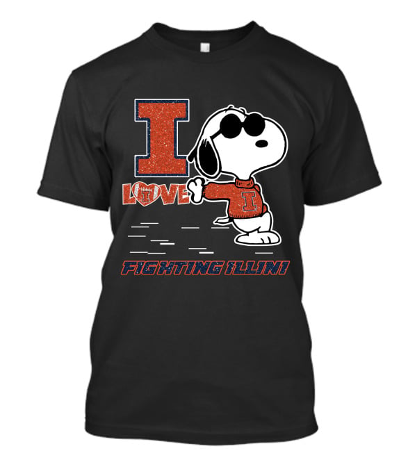 I Love Snoopy Illinois Fighting Illini T-Shirt
