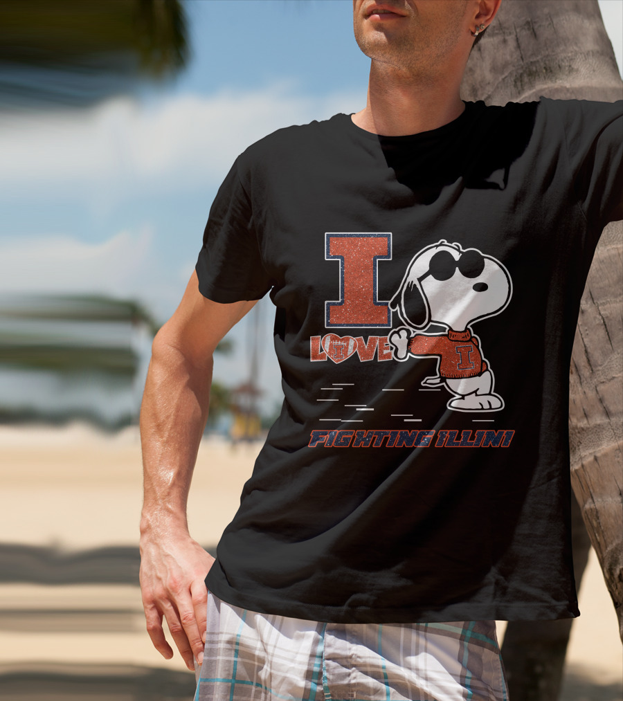 I Love Snoopy Illinois Fighting Illini T-Shirt