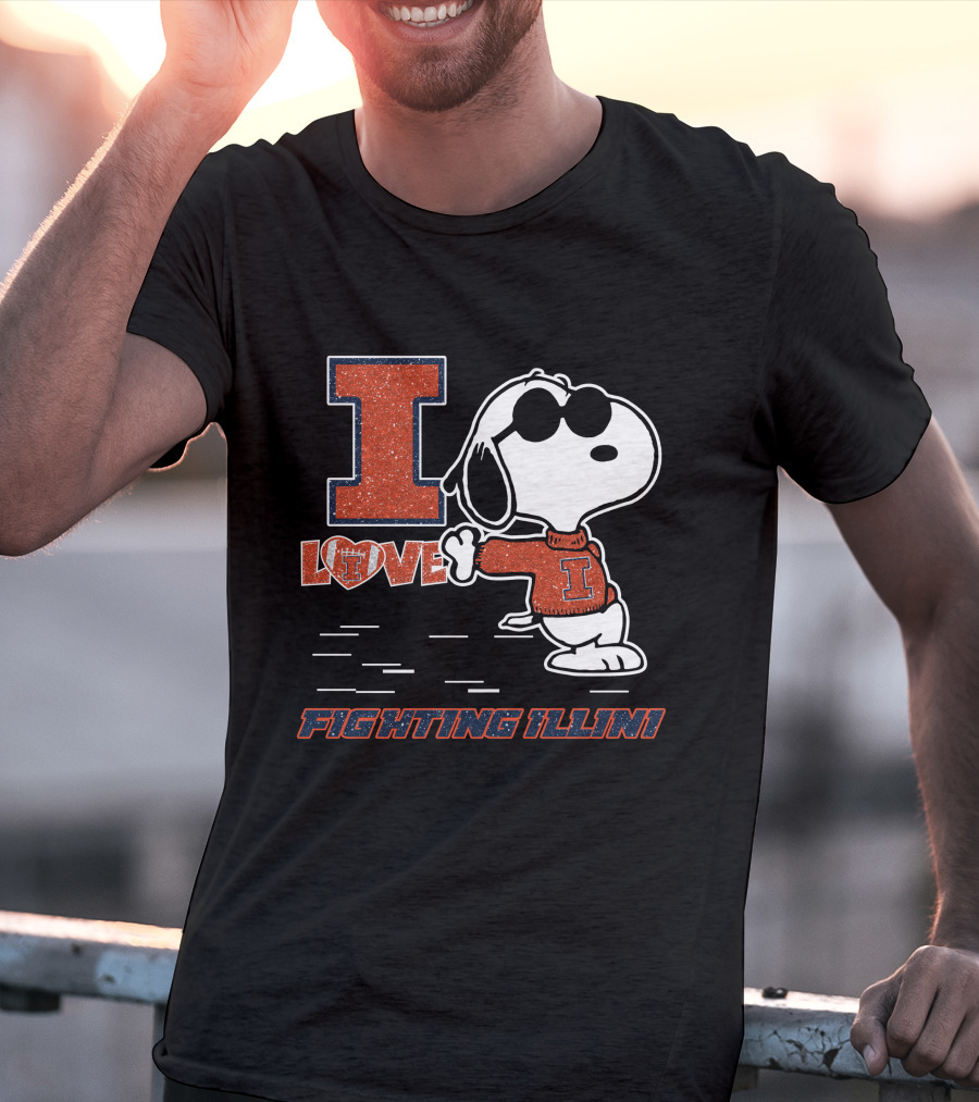 I Love Snoopy Illinois Fighting Illini T-Shirt