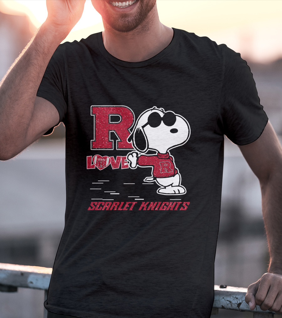R Snoopy Love Scarlet Knights T-Shirt