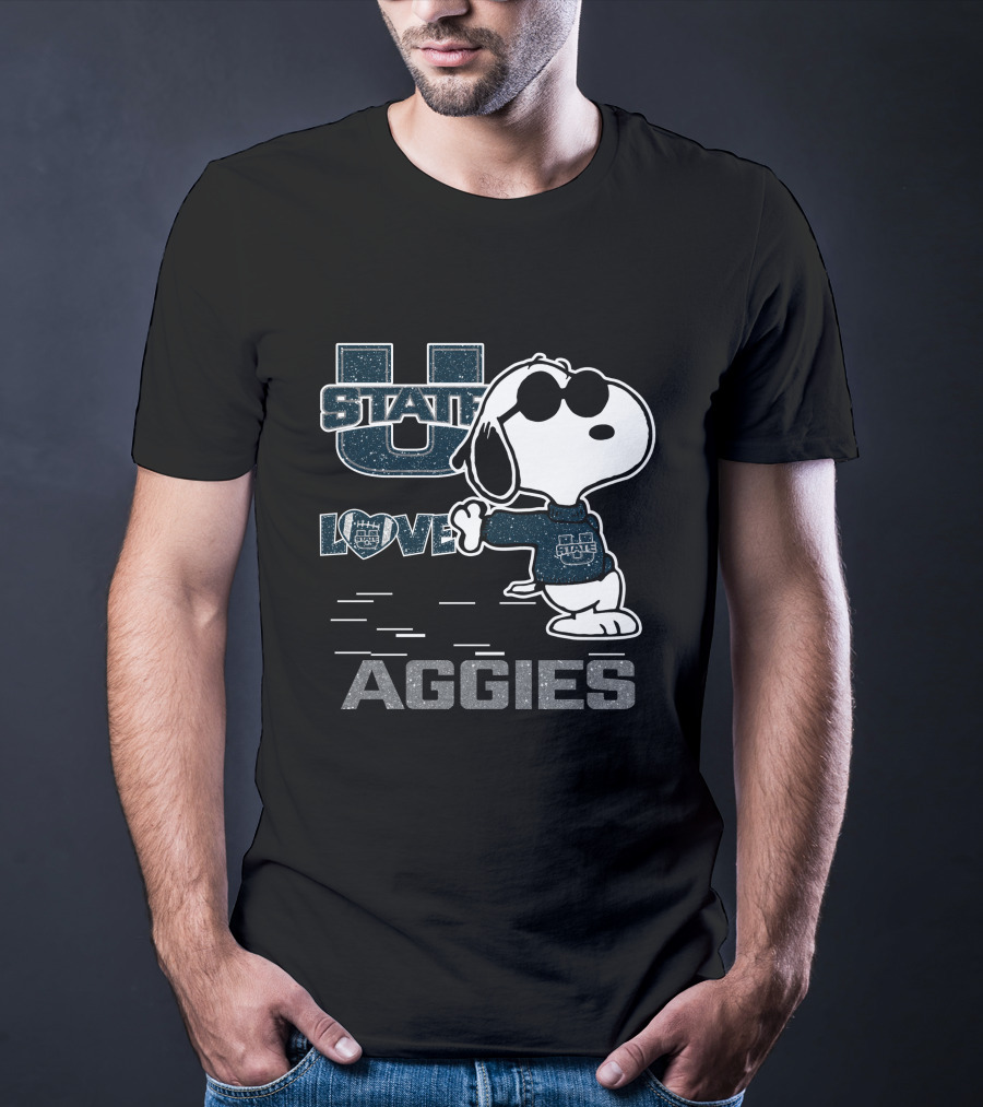 Snoopy State Love Utah Aggies T-Shirt