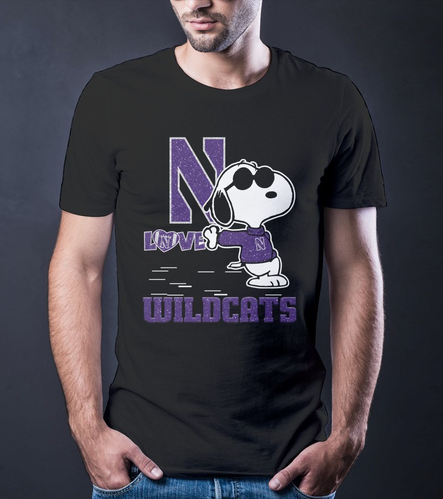 Snoopy Love N Northwestern Wildcats T-Shirt