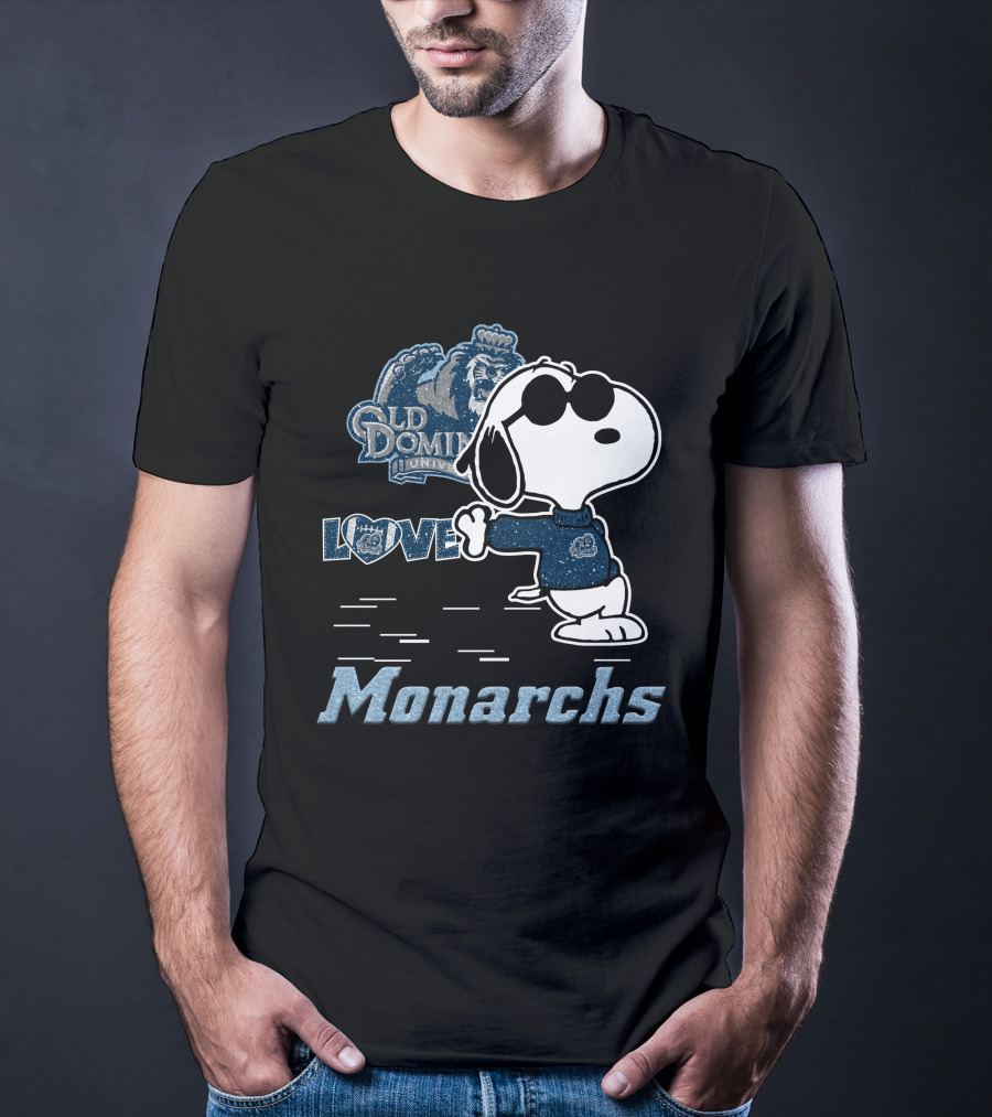 Snoopy Love For Old Dominion University Monarchs T-Shirt