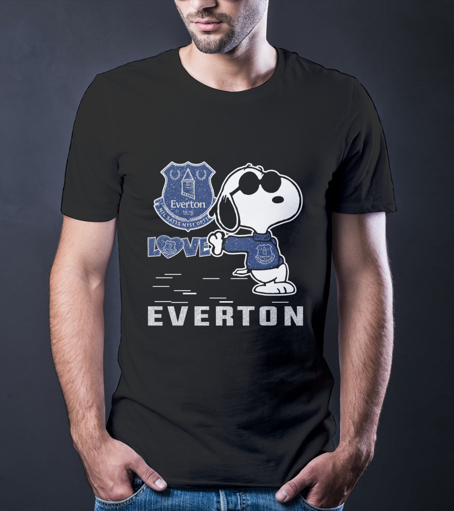 Snoopy Love Everton Fc 1878 Badge And Slogan T-Shirt