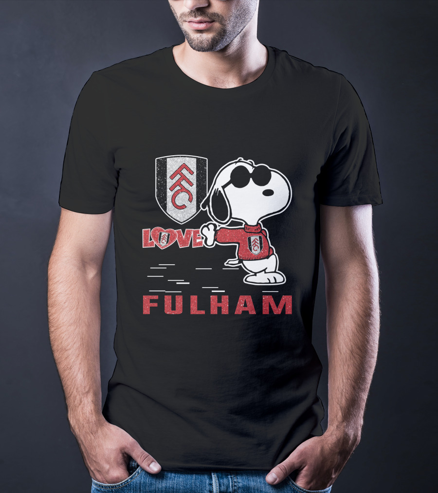Snoopy Love Fulham Fc Fans Peanuts Football Club Spirit T-Shirt