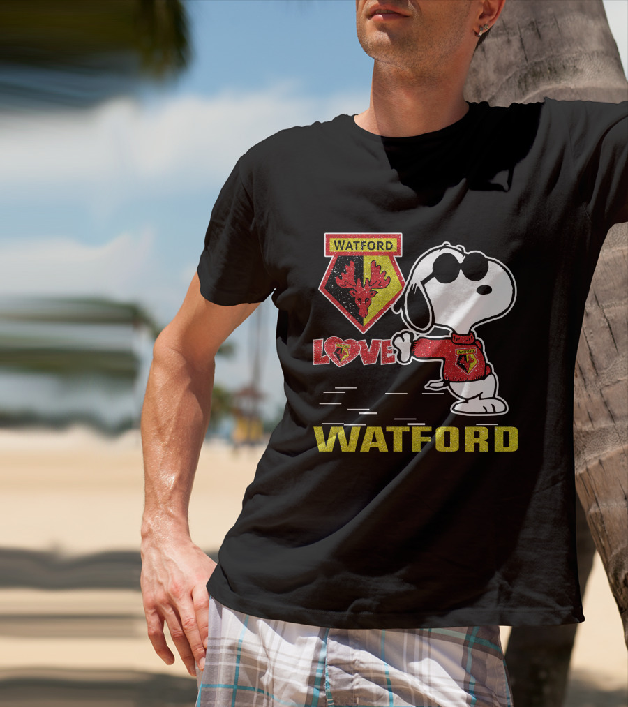Snoopy Love Watford Fc Football Fan T-Shirt