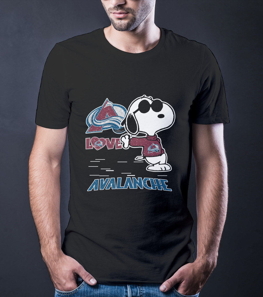 Snoopy Love Colorado Avalanche Peanuts Hockey T-Shirt