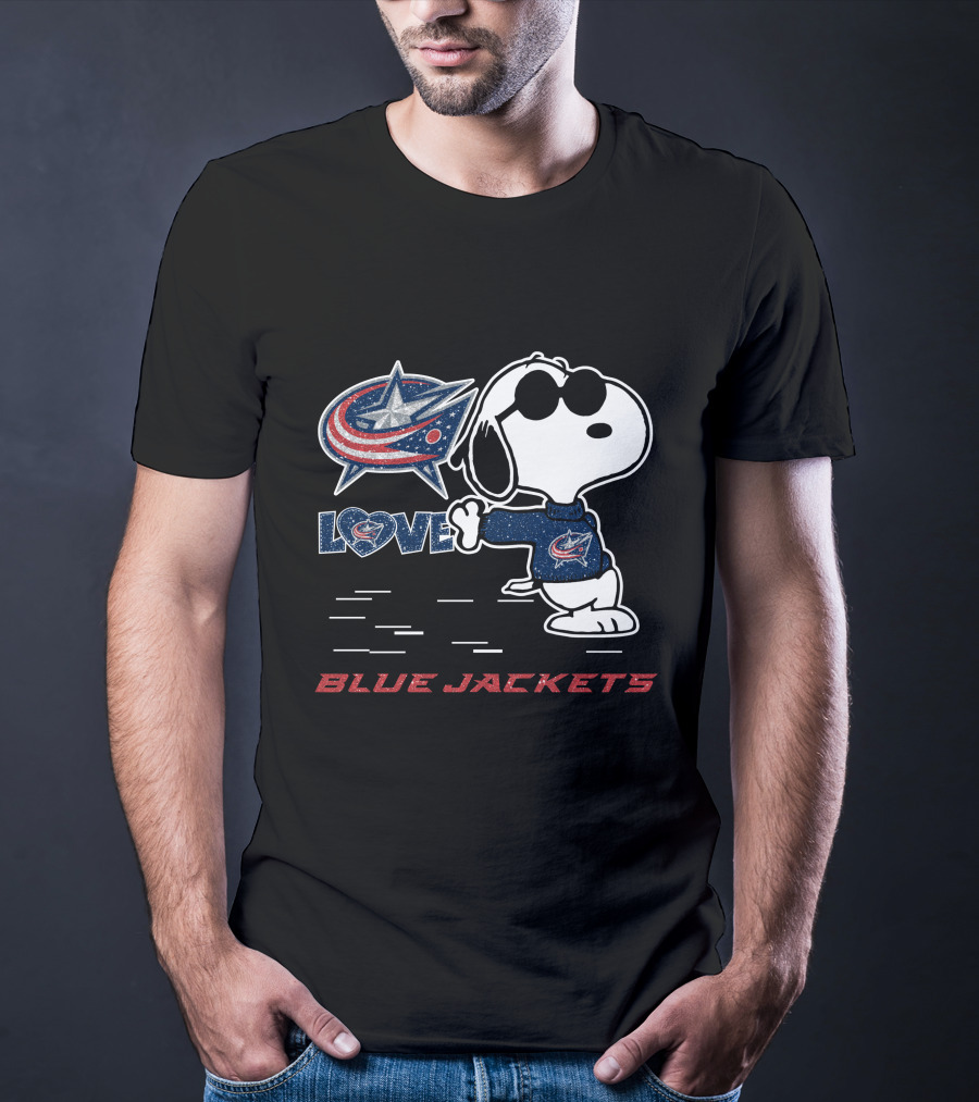Snoopy Love Columbus Blue Jackets T-Shirt