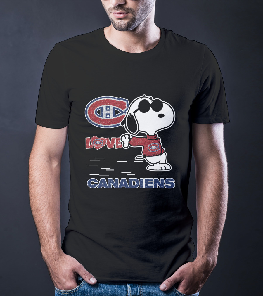 Snoopy Montreal Canadiens Logo Love T-Shirt