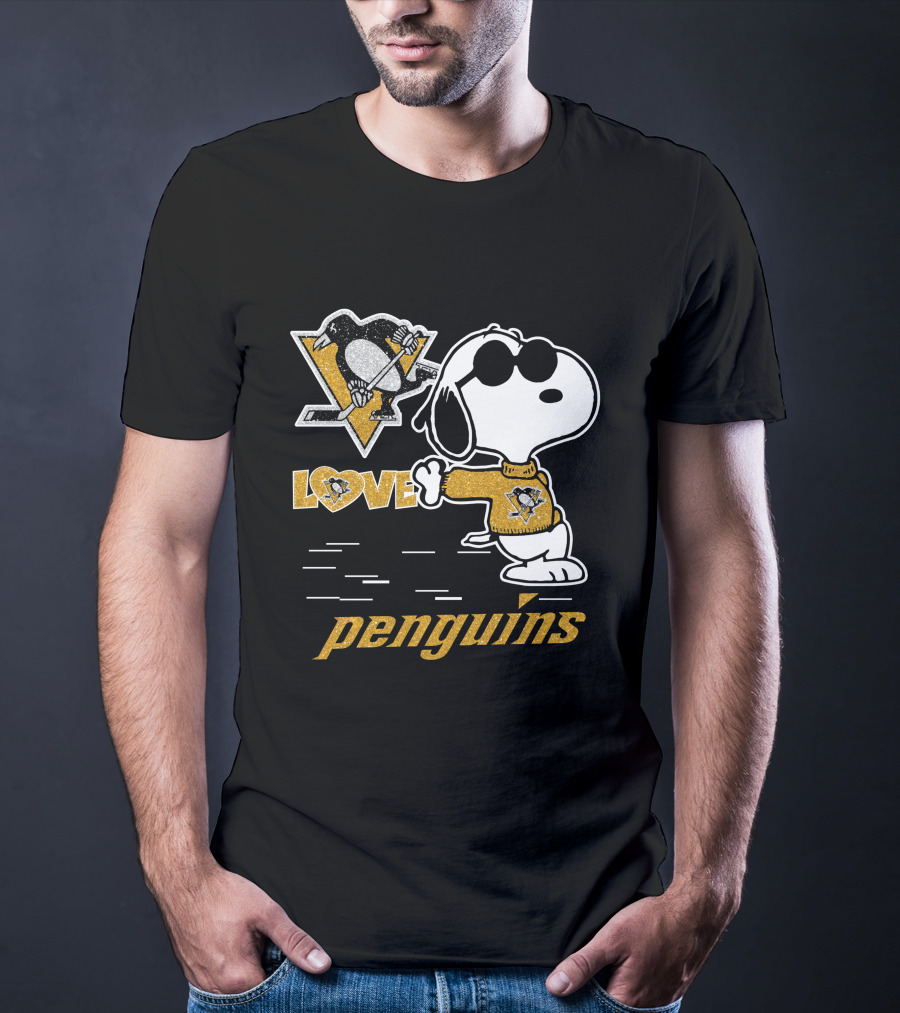 Snoopy Penguins Love Pittsburgh Penguins T-Shirt