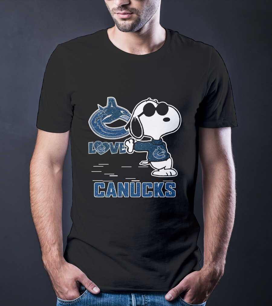 Snoopy Canucks Love Vancouver Peanuts Hockey T-Shirt