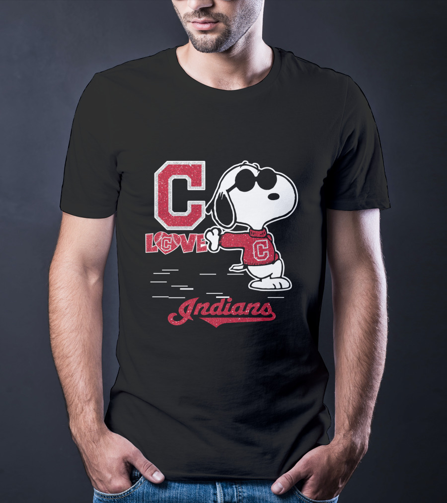Snoopy C Love Cleveland Indians T-Shirt