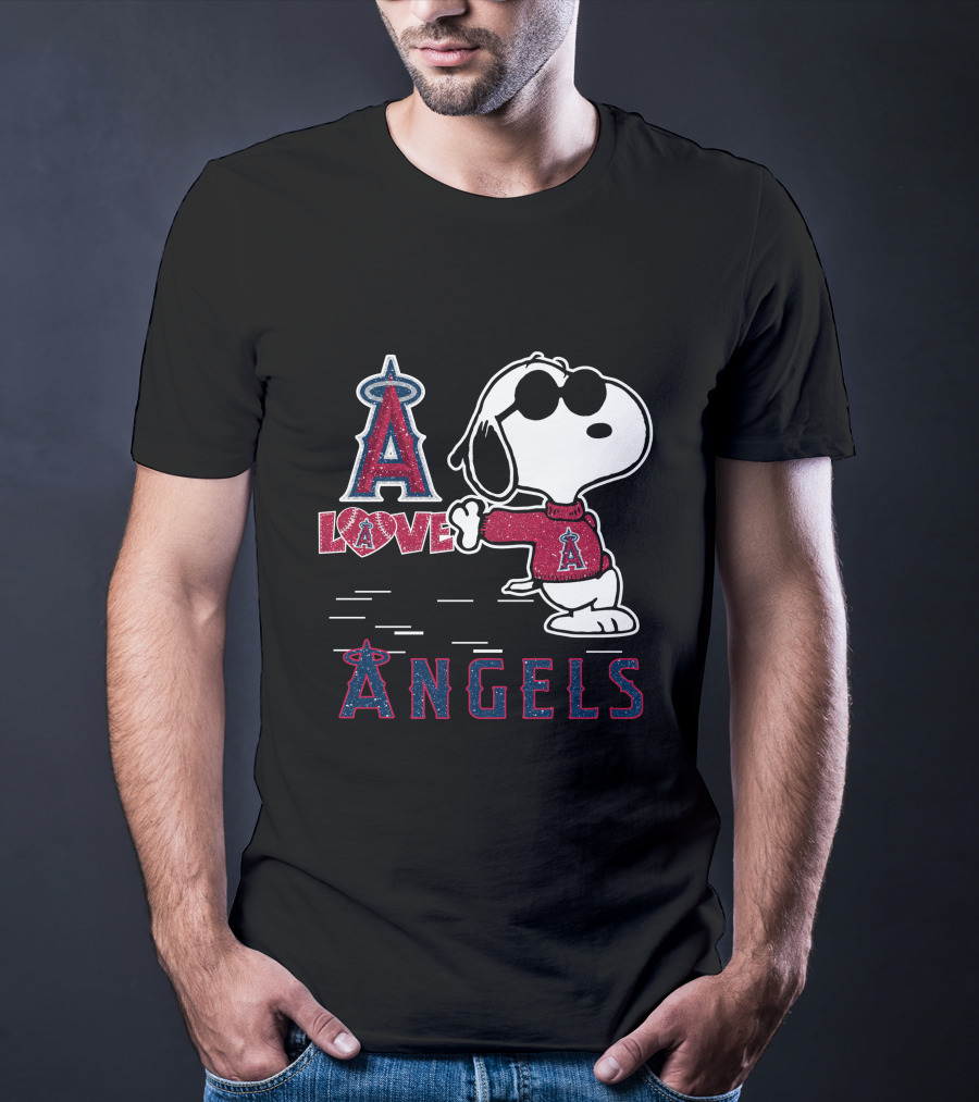 Snoopy Love Los Angeles Angels A Angels T-Shirt