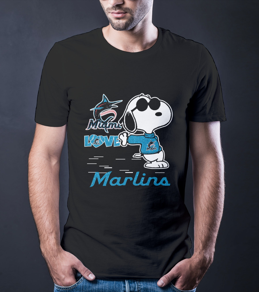 Snoopy Miami Marlins Love T-Shirt