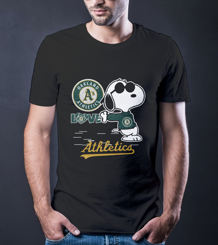 Snoopy Oakland Athletics Love T-Shirt