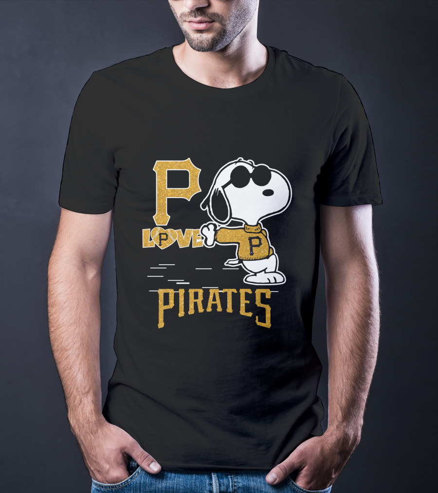 Snoopy Love Pittsburgh Pirates P Baseball T-Shirt