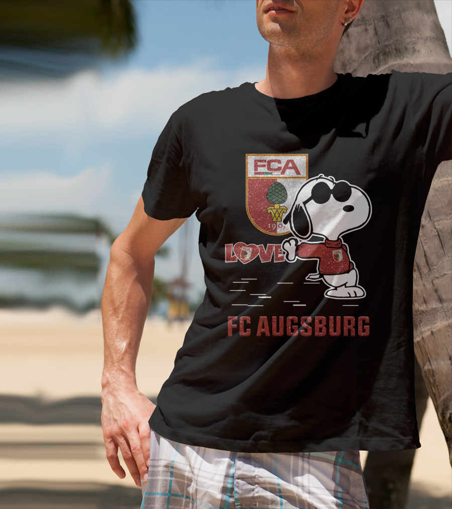 Snoopy FC Augsburg Love FCA 1907 T-Shirt