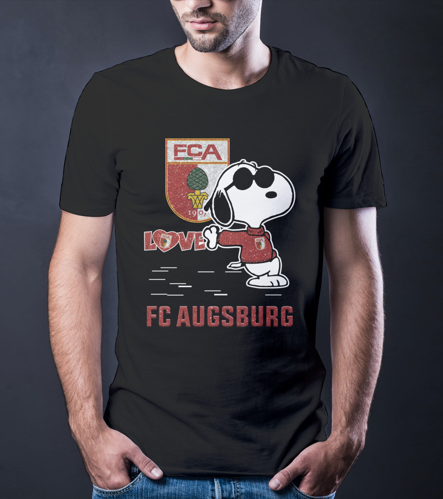 Snoopy FC Augsburg Love FCA 1907 T-Shirt