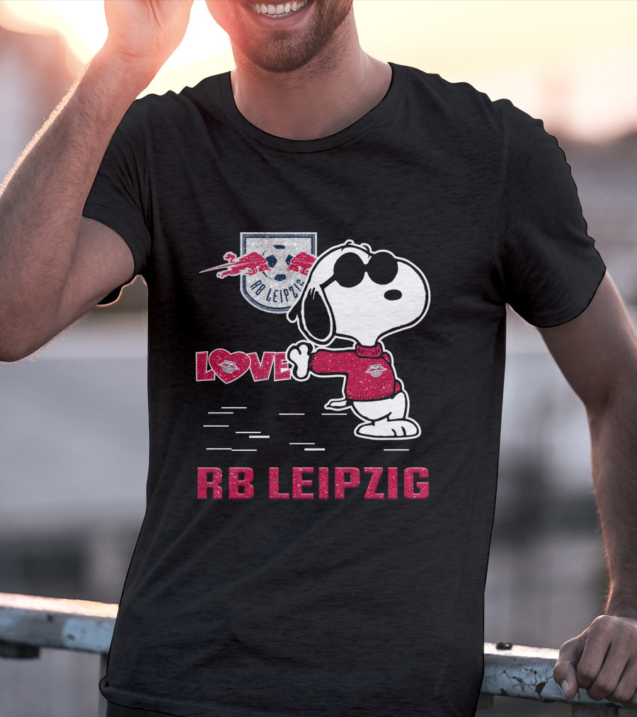 Snoopy Love RB Leipzig With Logo And Soccer T-Shirt