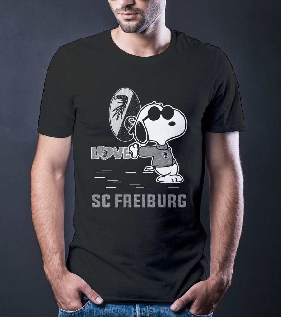 Snoopy Love SC Freiburg Peanuts Football Fan T-Shirt