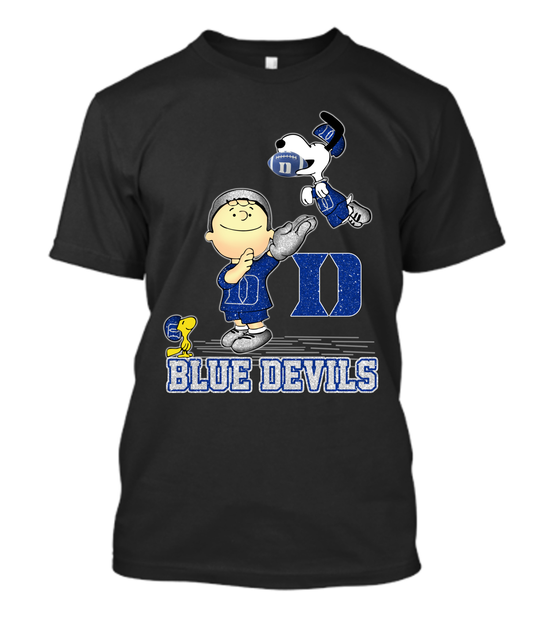 Snoopy And Friends Celebrating Duke Blue Devils Football Enthusiasm T-Shirt