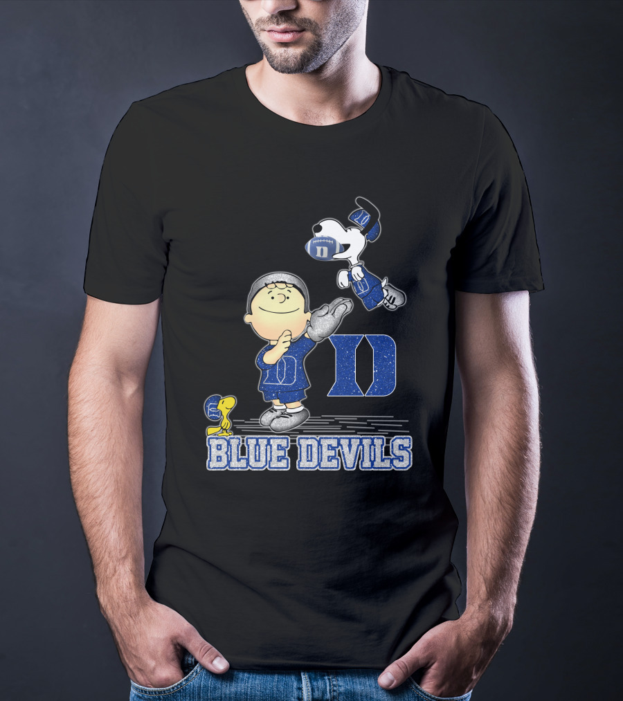 Snoopy And Friends Celebrating Duke Blue Devils Football Enthusiasm T-Shirt