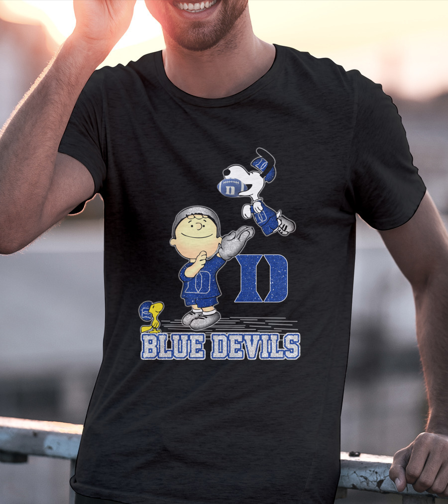 Snoopy And Friends Celebrating Duke Blue Devils Football Enthusiasm T-Shirt