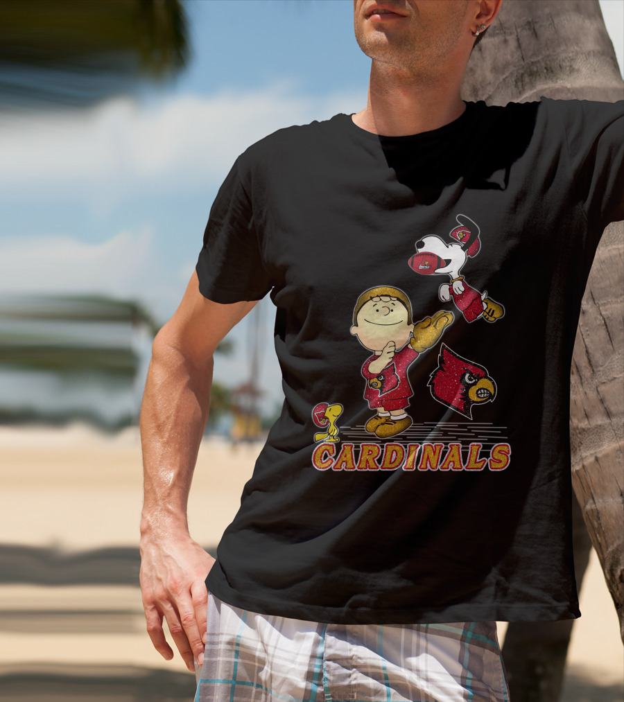 Snoopy Cardinals Football Peanuts Louisville Team Spirit T-Shirt