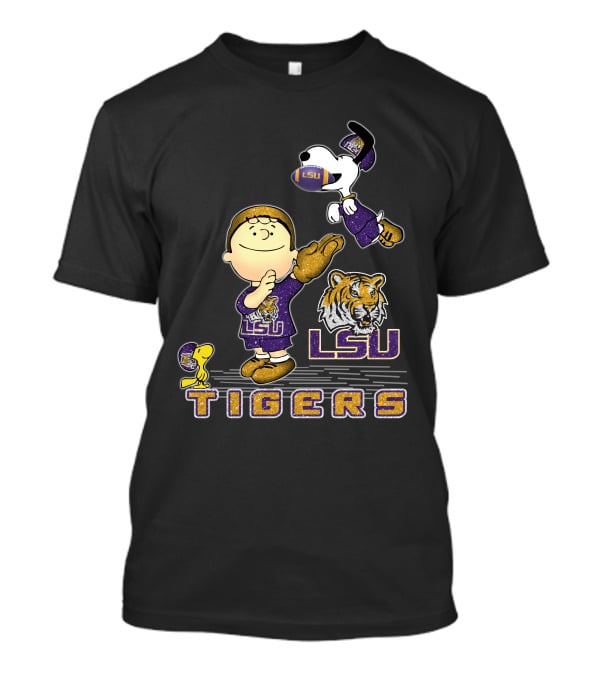 Snoopy LSU Tigers Football Team Spirit T-Shirt