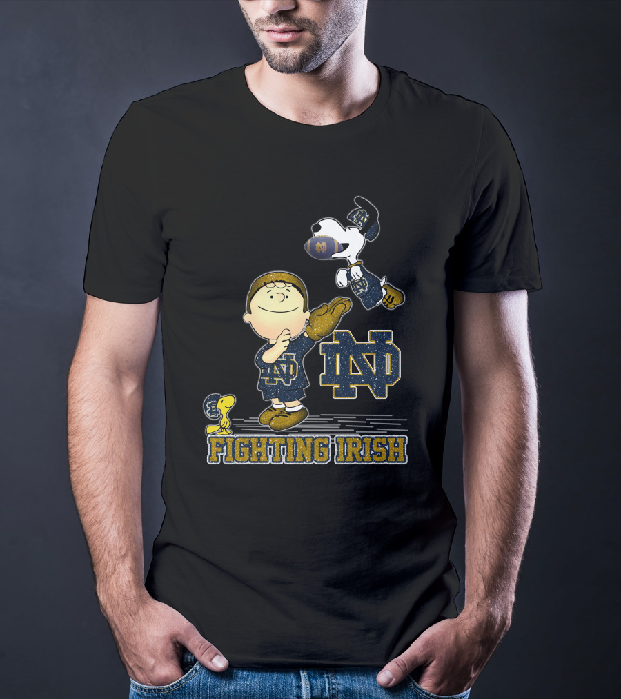 Snoopy Notre Dame Fighting Irish Peanuts Football Team Spirit T-Shirt