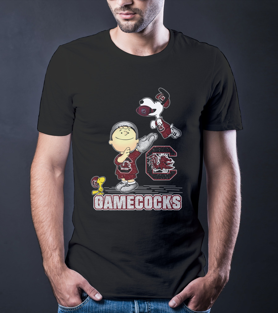 Snoopy And Woodstock Celebrating South Carolina Gamecocks Football T-Shirt