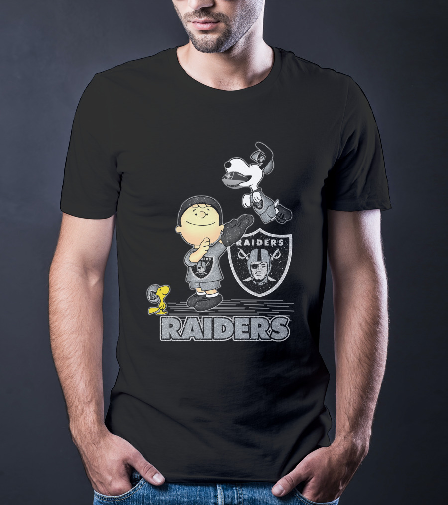 Snoopy Raiders Football Team With Las Vegas Logo And Friends T-Shirt