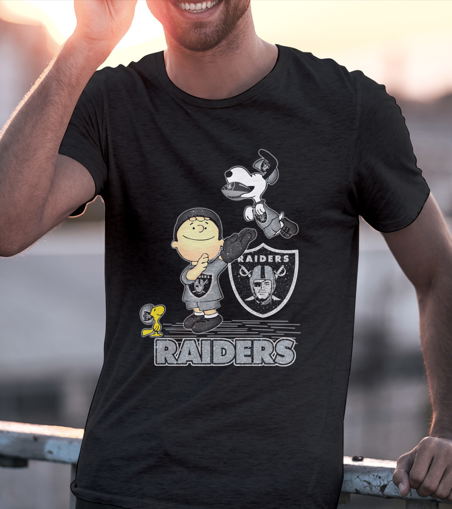 Snoopy Raiders Football Team With Las Vegas Logo And Friends T-Shirt