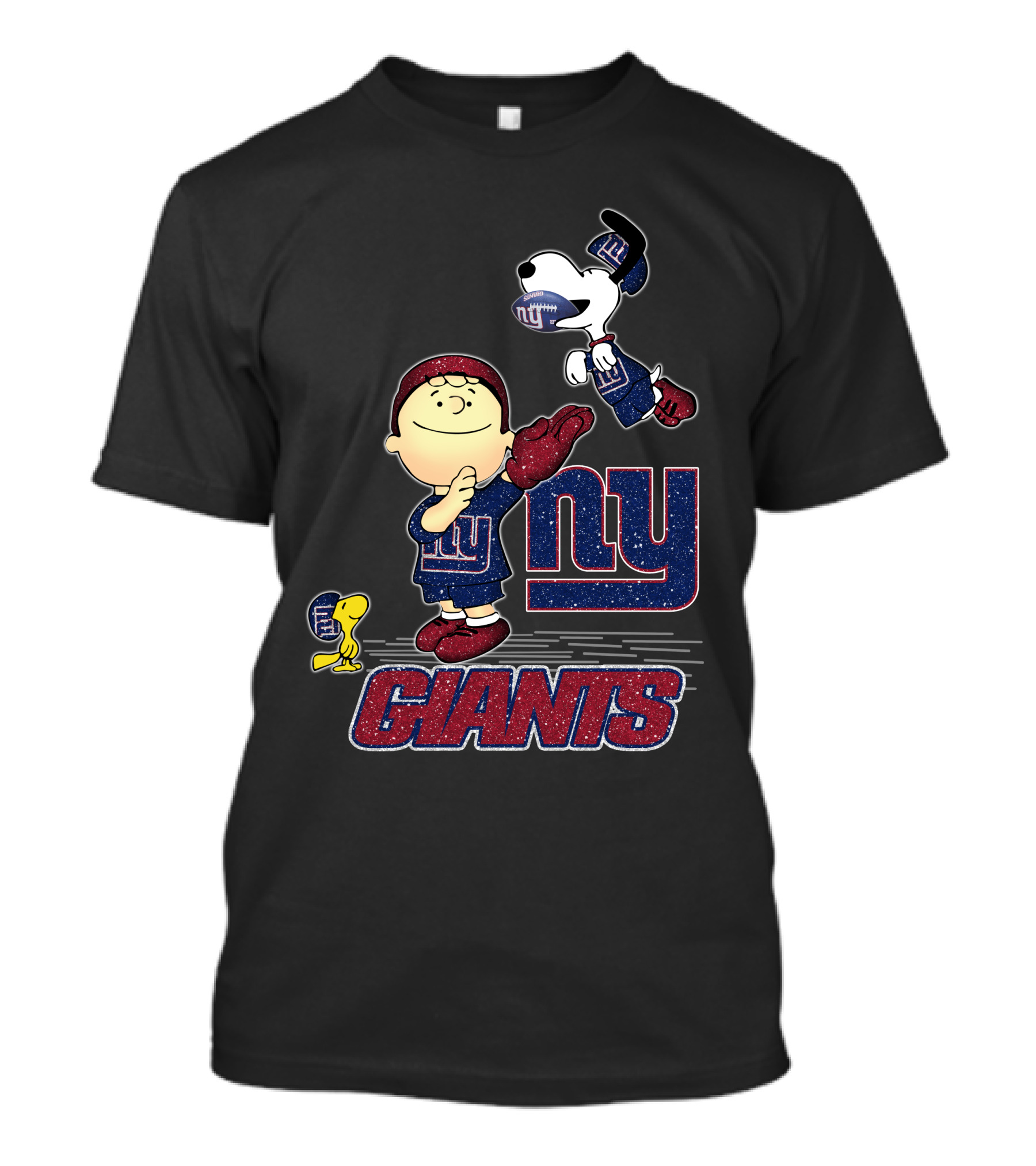 Snoopy Love New York Giants Ny Giants Football Charlie Brown Woodstock T-Shirt