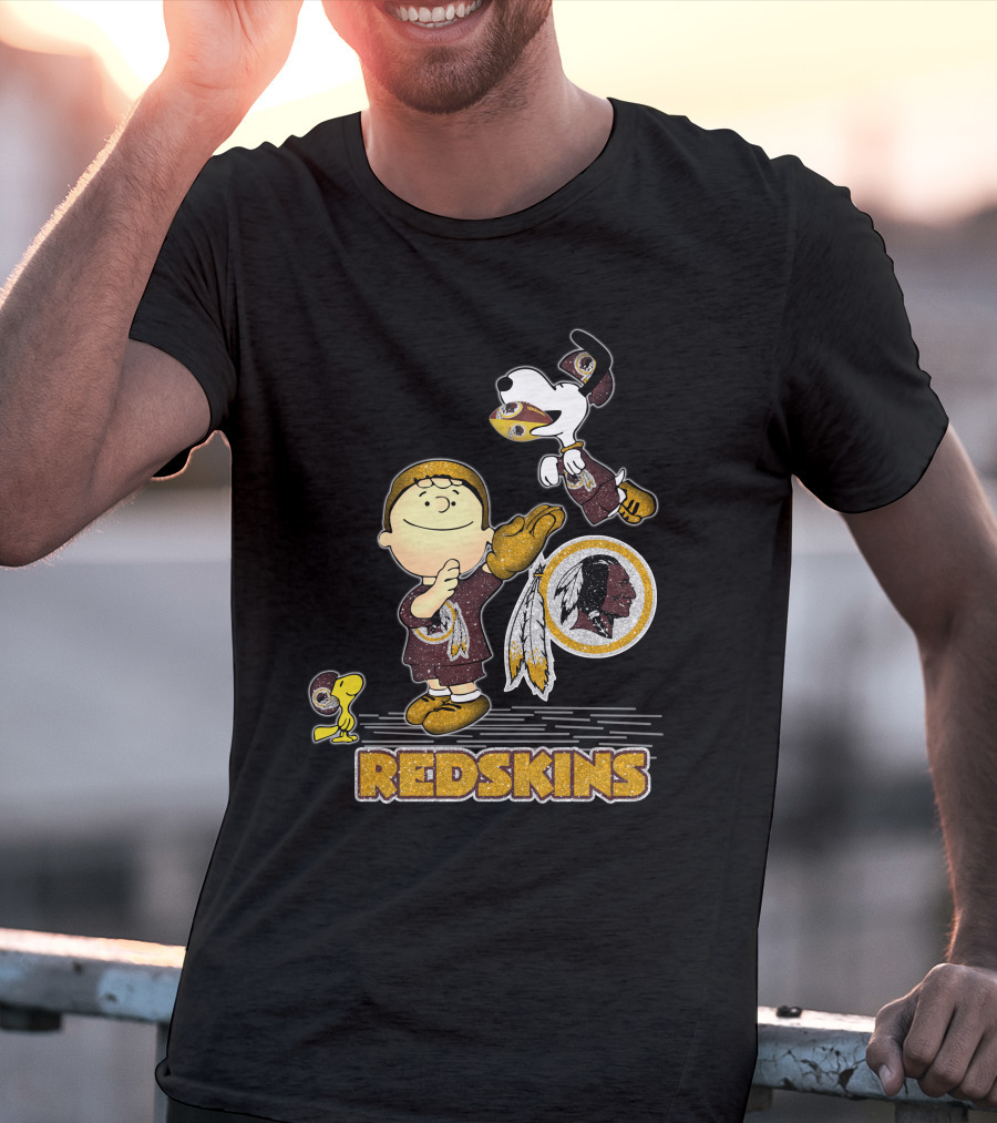 Snoopy Love Washington Redskins Peanuts Woodstock Charlie Brown T-Shirt