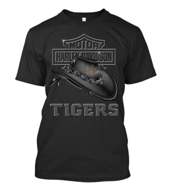 Motor Harley Davidson Clemson Tigers Cowboy Hat T-Shirt