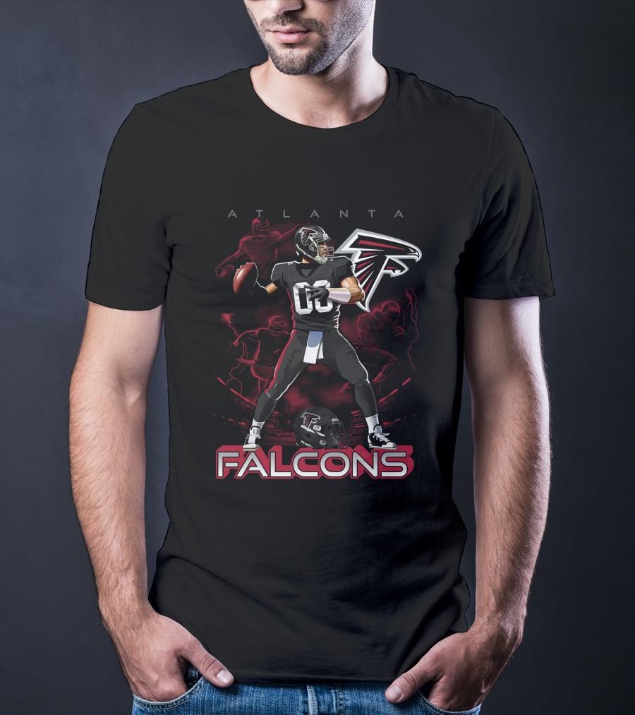 Atlanta Falcons Football Player Action With Helmet T-Shirt