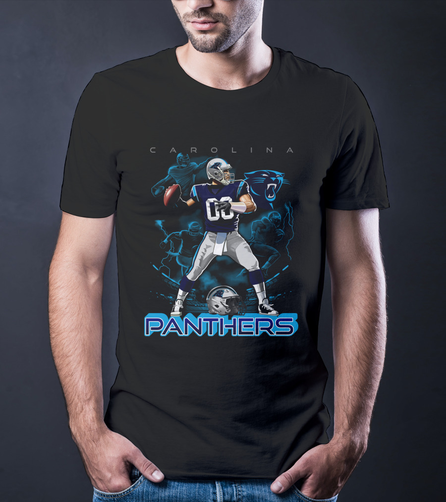 Carolina Panthers Quarterback Football Helmet NFL Team T-Shirt