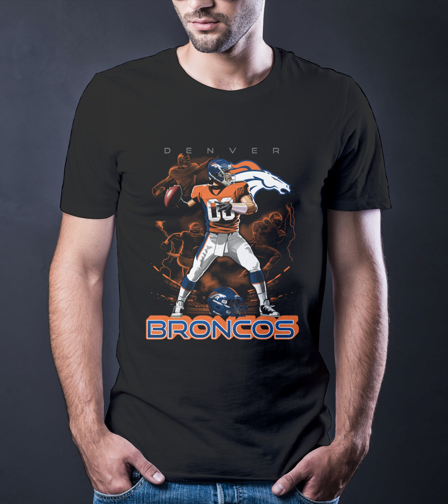 Denver Broncos Football Team Quarterback Action And Horse T-Shirt