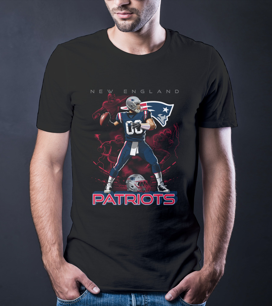 New England Patriots Quarterback Action 03 Football Team T-Shirt
