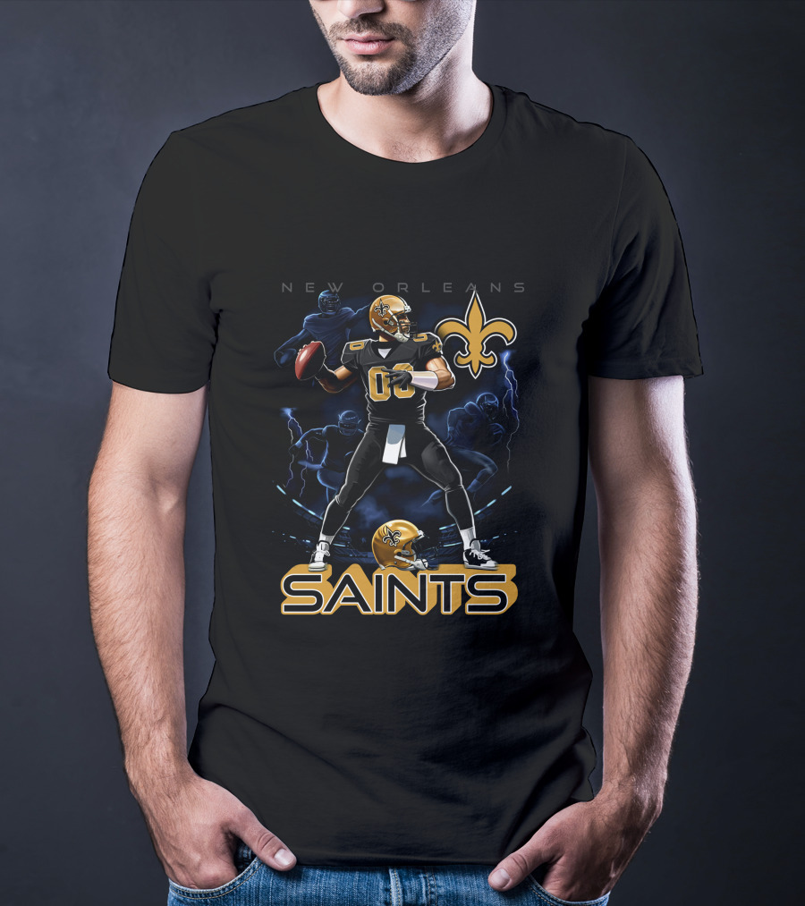New Orleans Saints Football Player With Fleur-de-Lis T-Shirt