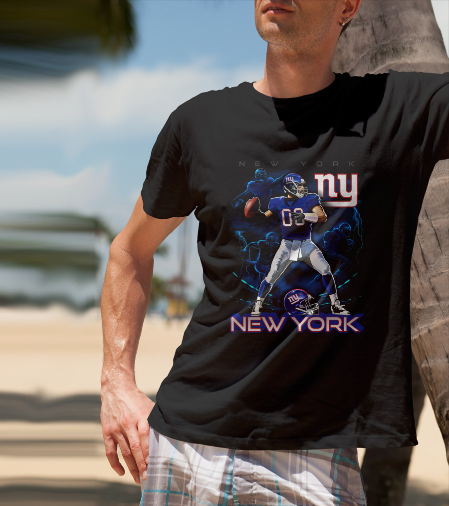 New York Giants Ny Football Player Illustration 03 T-Shirt