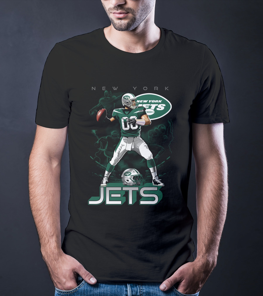 New York Jets Football Quarterback Action And Team T-Shirt